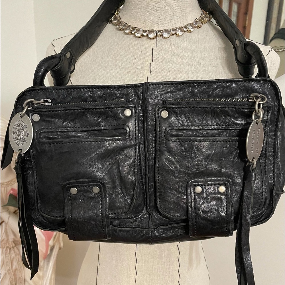 Juicy Couture Black Leather Tassel Bag
